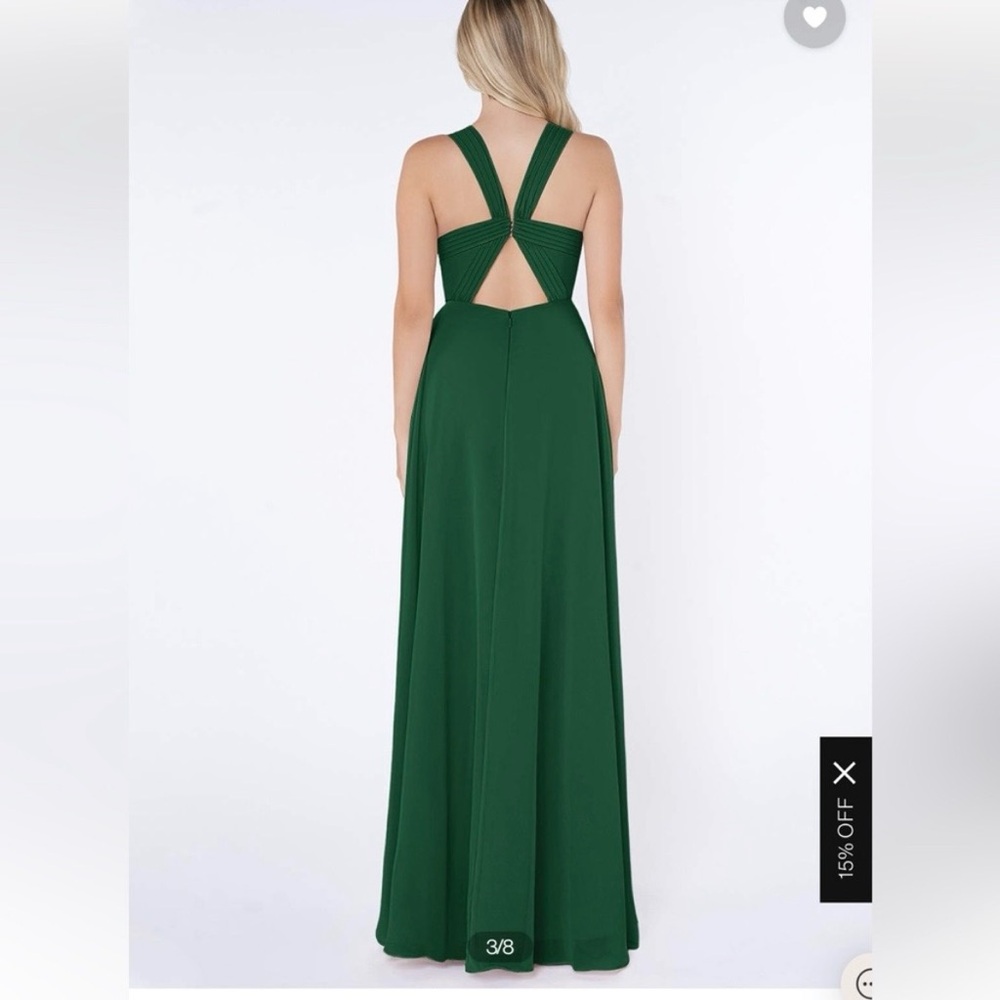 Azazie Jane Dark Green Dress - Picture 2 of 13